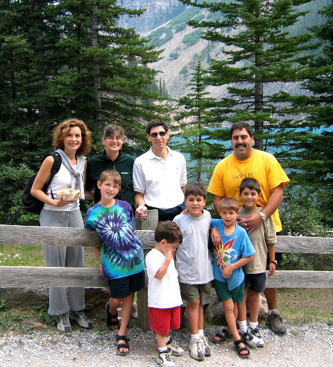 Carol Momjian, Mia, Ben, Michael Monamarian, Aron, ?, Mike M, Natan, Maxwell M, Moraine Lake