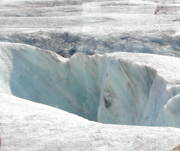 Athabasca glacier fissure, Columbia Icefields