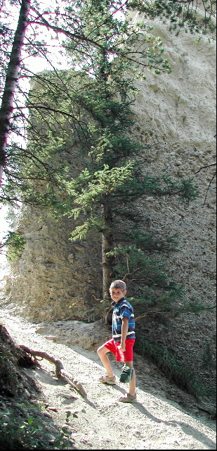 Natan on hoodoo trail, Banff, Canada