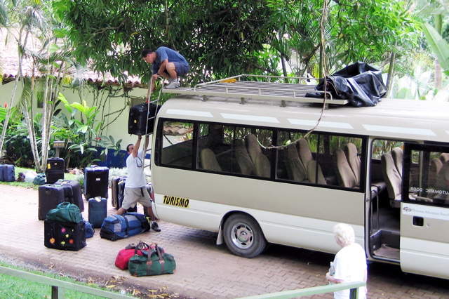 Unloading the bus