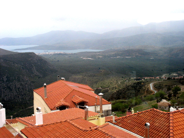 28. View of sea from Tholos, near Delphi