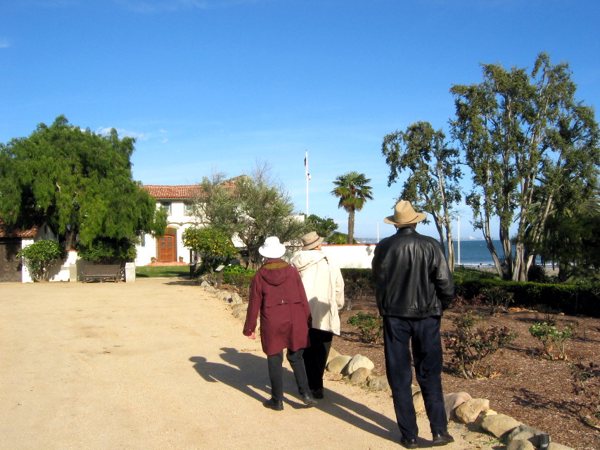 Kerstin, Leonard, Arthur at Adamson House, Malibu